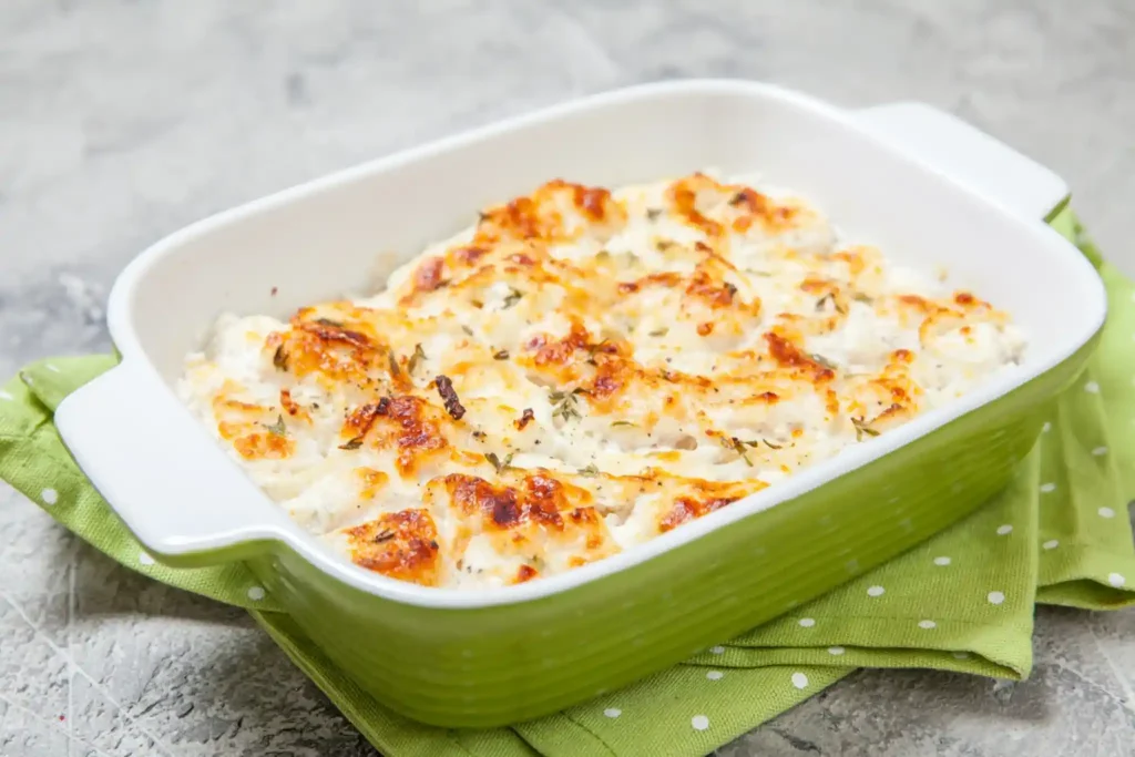 Almoço de Páscoa: 25 receitas, das simples às sofisticadas, para um cardápio gostoso e inesquecível 1 Bacalhau gratinado cremoso servido em refratário com creme de leite e maionese.